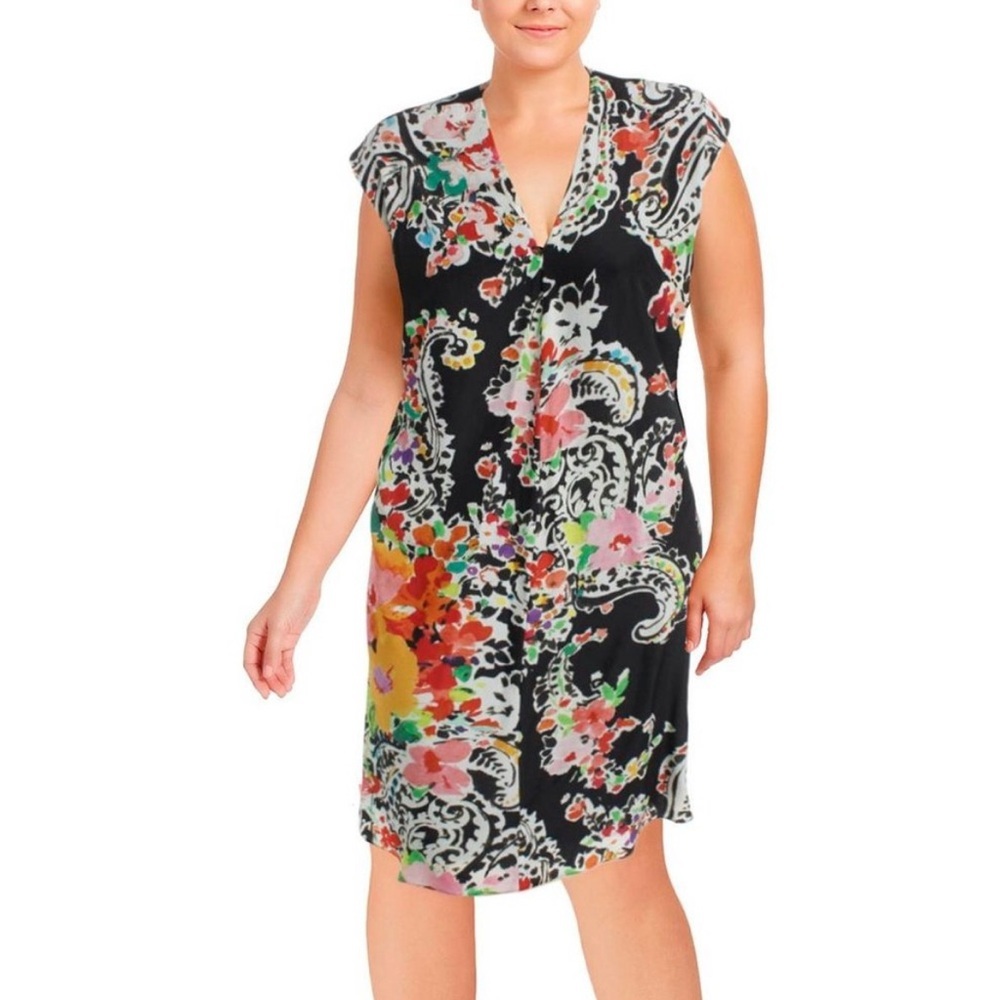 Lauren Ralph Lauren Colorful‎ Paisley Short Sleeve Dress Flowy Artsy Size 6 EUC